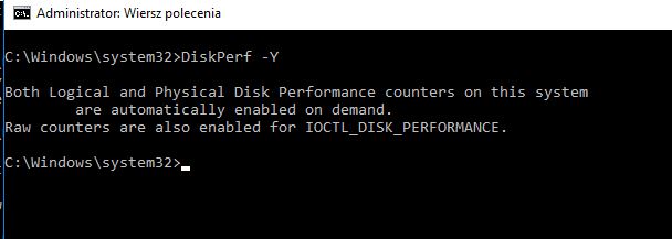 wiersz polecen DiskPerf Y